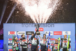 Siegerehrung bett1.de Biathlon World Team Challenge 28.12.2023