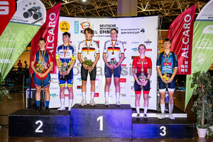GLONING Paula, LITTBARSKI-GRAY Caoilinn, BAUER Leni, ESCH Hugo, MAUSS Moritz, WEDEKIND Viktor: DM Omnium 2024 - Frankfurt Oder