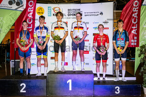 GLONING Paula, LITTBARSKI-GRAY Caoilinn, BAUER Leni, ESCH Hugo, MAUSS Moritz, WEDEKIND Viktor: DM Omnium 2024 - Frankfurt Oder