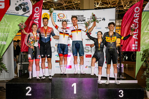KLUGE Roger, TEUTENBERG Tim Torn, JOCHUM Ben Felix, BRÄUTIGAM Messane, BRAUßE Franziska, JÄHRIG Fabienne: DM Omnium 2024 - Frankfurt Oder