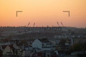 Flutlichtmasten Ostseestadion Rostock Sonnenuntergang