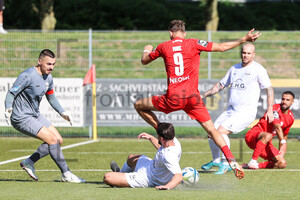 Leonardo Vonic, Tolunay Isik Mülheimer FC 97 - Rot-Weiss Essen Spielfotos 08.09.2024