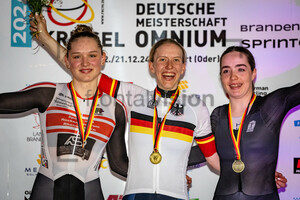 BRÄUTIGAM Messane, BRAUßE Franziska, JÄHRIG Fabienne: DM Omnium 2024 - Frankfurt Oder