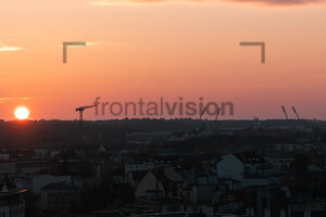 Flutlichtmasten Ostseestadion Rostock Sonnenuntergang