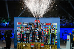 Siegerehrung bett1.de Biathlon World Team Challenge 28.12.2023