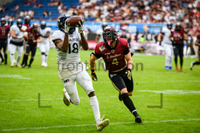 Jefferson Alexandre und Jannik Seibel Rhein Fire vs. Paris Musketeers Spielfotos 18.06.2023