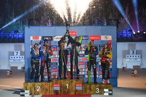Sieger Karoline Offigstad Knotten, Sturla Holm Laegreid Biathlon auf Schalke 2024