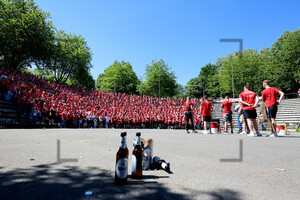 RWE Fans Einstimmung vor Spiel Dubois-Arena Borbeck 11.05.2025