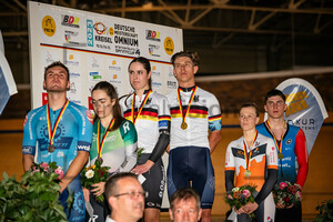 BRIESE Max DavidJÄHRIG Fabienne, LITTBARSKI GRAY Seana, TEUTENBERG Tim Torn, REIßNER Lena Charlotte, BOOS Benjamin: DM Omnium 2023 - Frankfurt Oder