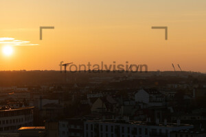 Flutlichtmasten Ostseestadion Rostock Sonnenuntergang