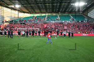 RWE Team vor den Essen Fans Easter Road Edinburgh 09.07.2025