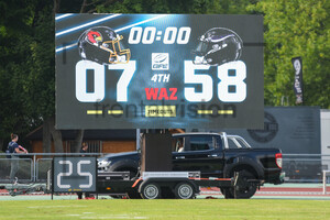 Anzeigentafel Assindia Cardinals vs. Langenfeld Longhorns 07:58 14.08.2022