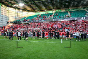 RWE Team vor den Essen Fans Easter Road Edinburgh 09.07.2025