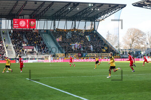 Endstand Anzeigentafel Rot-Weiss Essen - Dynamo Dresden 15.03.2025
