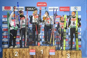 Siegerehrung bett1.de Biathlon World Team Challenge 28.12.2023