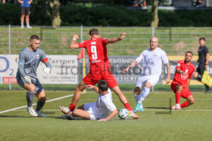 Leonardo Vonic, Tolunay Isik Mülheimer FC 97 - Rot-Weiss Essen Spielfotos 08.09.2024