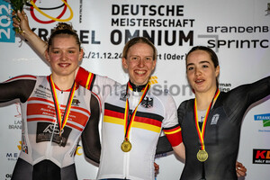 BRÄUTIGAM Messane, BRAUßE Franziska, JÄHRIG Fabienne: DM Omnium 2024 - Frankfurt Oder