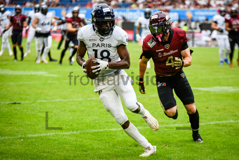 Jefferson Alexandre und Jannik Seibel Rhein Fire vs. Paris Musketeers Spielfotos 18.06.2023