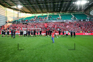 RWE Team vor den Essen Fans Easter Road Edinburgh 09.07.2025