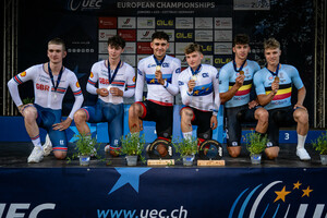 WIGGINS Micheal Ben, HOBBS Alfred Bruce NoahWAFLER Tim, KOKAS Raphael, VANDENBRANDEN Noah, CRABBE Tom: UEC Track Cycling European Championships U23/U19– Cottbus 2024