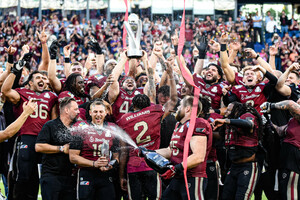 Siegesfeier ELF Championship Game Rhein Fire gegen Stuttgart Surge Spielfotos 24.09.2023