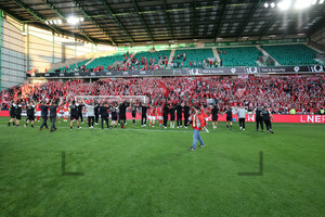 RWE Team vor den Essen Fans Easter Road Edinburgh 09.07.2025